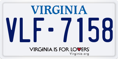 VA license plate VLF7158