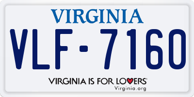 VA license plate VLF7160