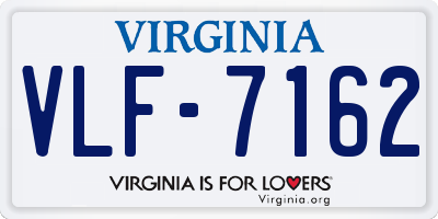 VA license plate VLF7162