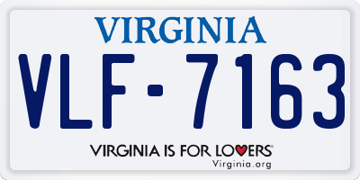 VA license plate VLF7163