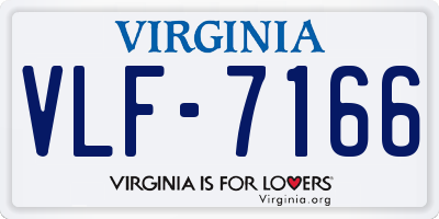 VA license plate VLF7166