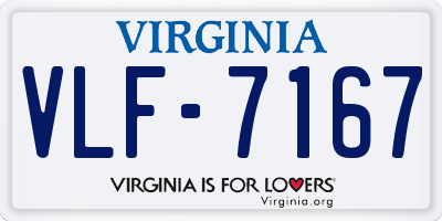VA license plate VLF7167