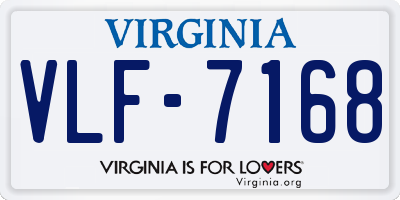 VA license plate VLF7168
