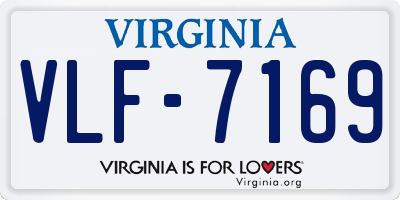 VA license plate VLF7169