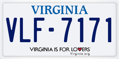 VA license plate VLF7171