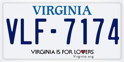 VA license plate VLF7174