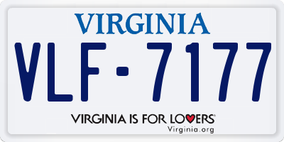 VA license plate VLF7177