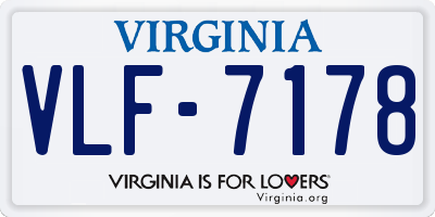 VA license plate VLF7178