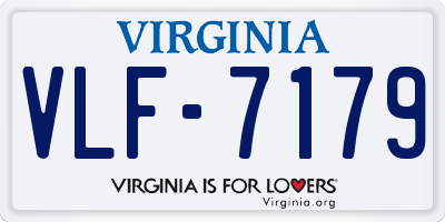 VA license plate VLF7179