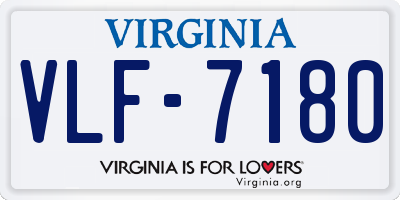 VA license plate VLF7180