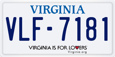 VA license plate VLF7181