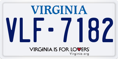 VA license plate VLF7182
