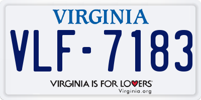 VA license plate VLF7183