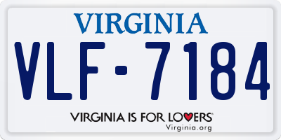 VA license plate VLF7184