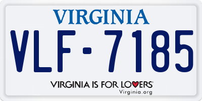 VA license plate VLF7185