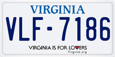 VA license plate VLF7186