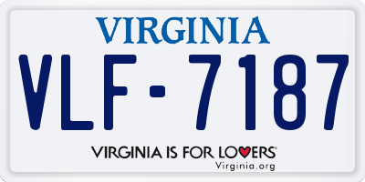 VA license plate VLF7187