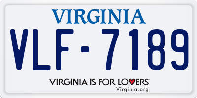 VA license plate VLF7189