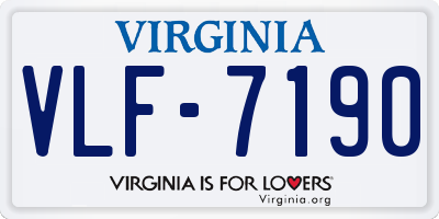 VA license plate VLF7190
