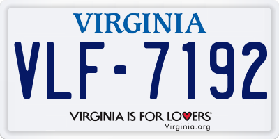 VA license plate VLF7192
