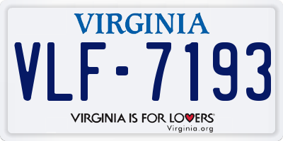 VA license plate VLF7193