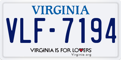 VA license plate VLF7194