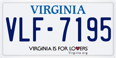 VA license plate VLF7195