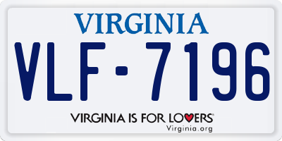 VA license plate VLF7196