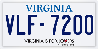 VA license plate VLF7200