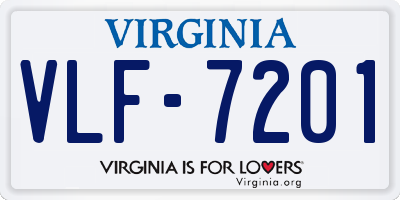 VA license plate VLF7201