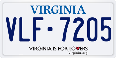 VA license plate VLF7205