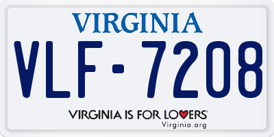 VA license plate VLF7208