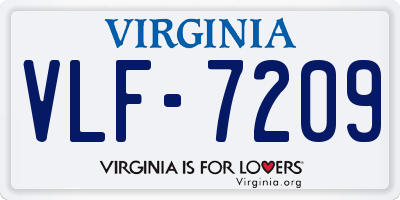 VA license plate VLF7209