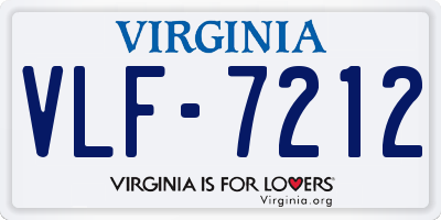 VA license plate VLF7212