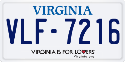 VA license plate VLF7216