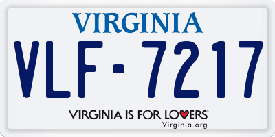 VA license plate VLF7217