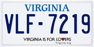 VA license plate VLF7219