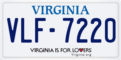 VA license plate VLF7220