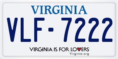 VA license plate VLF7222