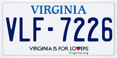 VA license plate VLF7226