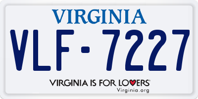 VA license plate VLF7227
