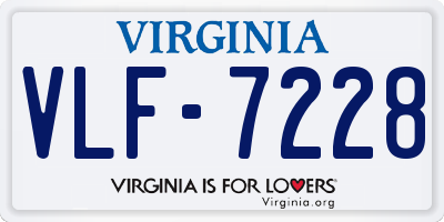 VA license plate VLF7228