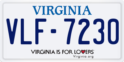 VA license plate VLF7230
