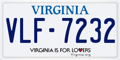 VA license plate VLF7232