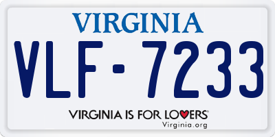 VA license plate VLF7233