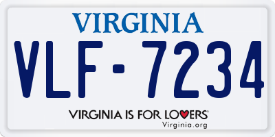 VA license plate VLF7234