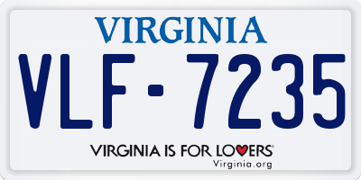 VA license plate VLF7235