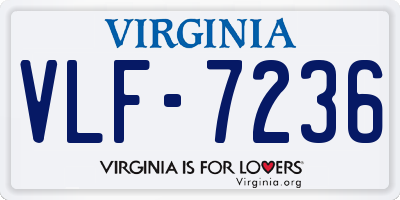 VA license plate VLF7236