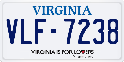VA license plate VLF7238