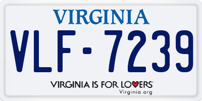VA license plate VLF7239